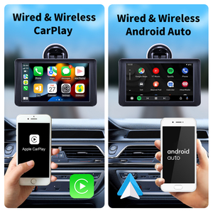 Ekiy 7 inch HD IPS xách tay không dây Carplay Android Auto Car Stereo Bảng điều khiển PND màn hình cảm ứng TV CD Player 1 năm bảo hành - Product Image 3