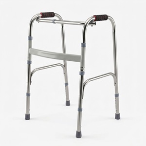 Hongmujian Stainless Steel <b>Walker</b> Adjustable Foldable Walking Aid For <b>Elderly</b> Mobility Support - Product Image 2