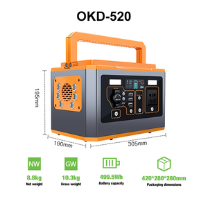 Station d'alimentation portable haute capacité 500W 499.5Wh avec sortie USB et prise DC pour le camping, les soirées cinéma et les camping-cars - Product Image 2