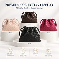 Sac à cordon en cuir de mouton de luxe, grande capacité, sac bandoulière, sac à main pour femmes, logo personnalisé OEM ODM, vente en gros