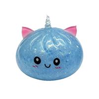 Jouet Squishy Licorne en Forme de Boulette, Imitation Pain Vapeur, Perles Dorées, Jouet Anti-Stress à Presser pour Jeunes, en Carton