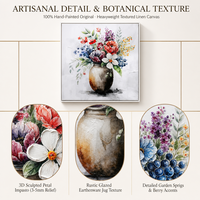 Lukisan Seni Cat Air Buket Bunga Warna-warni Gaya Baru, Lukisan Dinding Toples Mason Still Life yang Indah