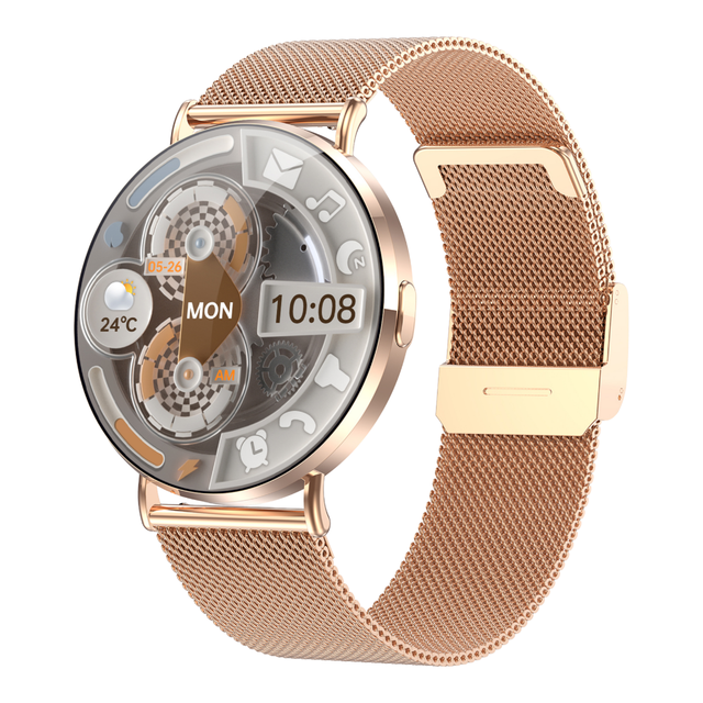Unisex Ultra-Thin Android Smartwatch 1.32inch AMOLED Screen Alloy Steel Waterproof (IP67) Compass Calendar Functions KM88 Watch
