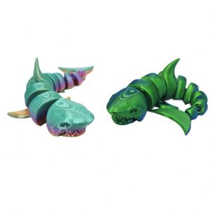 Figuras de Tiburón Impresas en 3D, Creativas, de PLA, Articuladas, Juguetes, Adornos, Regalos, Coleccionables, para Edades de 7 a 12 Años, Unisex - Product Image 1