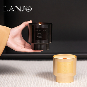 เทียนหอม LANJO ในโถแก้วดีไซน์หรูหรา ทำจากไขถั่วเหลือง พรีเมียม สำหรับตกแต่งบ้าน สร้างบรรยากาศ และเป็นของขวัญ - Product Image 1