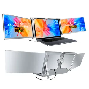 Portable dual monitor laptop pc device led monitor panel 15 inch triple screen 1080p lcd screen for business stock market