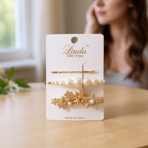 Fermagli per Capelli Linda 5.5-7-6.5cm, Accessorio Moda Donna in Metallo a Forma di Fiore, Stile Casual - Product Image 2