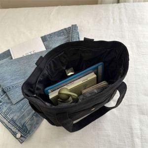 Bolsas de Mano Grandes y Naturales para Llevar Cosas, Bolsas de Lona Blancas con Bolsillo para Estudiantes Universitarios, Bolsas de Libros para Mujeres que Trabajan - Product Image 6