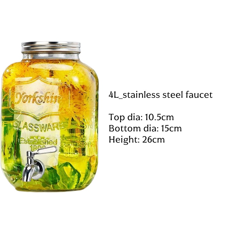 Robinet transparent en acier inoxydable 4L