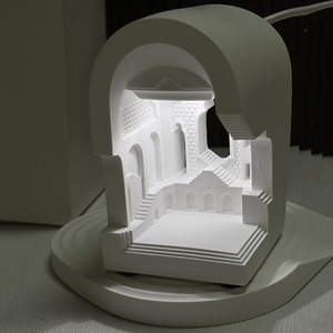 Lampe en plâtre YOGO Europe de luxe, design moderne et créatif, faite à la main, blanche, carrée, personnalisable, pour la décoration intérieure et l'étude - Product Image 2