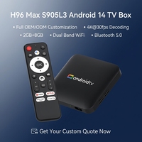 Hutron - TV Box 4K Android 14 de Alto Rendimiento, Quad Core, S905L3, 2G/16G ROM, Smart Set Top Box