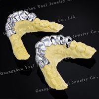 Grillz dentaire Hip Hop personnalisé en argent 925 plaqué or véritable 9K 10K 14K 18K, serti de pierres taille brillant rond, certifié par une tierce partie
