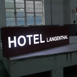 Prancheta de letras acrílica de storefrontal, placa de assinatura econômica para hotel, edifício, letras, restaurante, led, propaganda, caixa de luz