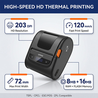 Impresora Portátil Mini, Impresora Térmica POS de 80 mm, Impresora de Etiquetas Portátil, Máquina de Impresión de Recibos para Pequeñas Empresas