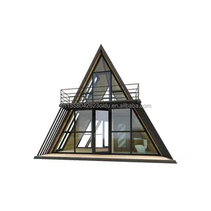 Resort wooden structure A frame house triangle shape wood house