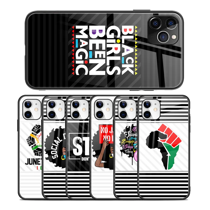 Hot Selling Melanin Black Unity Power Unique Design Glossy Phone Case for iPhone 12 Hard Plastic Casing Cover for P40 lite