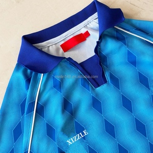 เสื้อโปโลโพลีเอสเตอร์ลายสะท้อนแสงแบบกำหนดเองสำหรับผู้ชาย พิมพ์ลายดิจิทัล โลโก้แบบปะติด ตาข่าย แขนสั้น เสื้อยืดโพลีเอสเตอร์ - Product Image 2