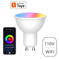 Ampoules LED intelligentes WiFi Tuya GU10 RGB+CW+WW Blanc 5W Dimmables Contrôle par application Smart Life pour Alexa Google Home