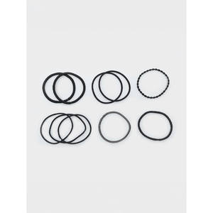 Cofanetto da 10 pezzi in gomma per capelli neri Notip realizzato con elastico resistente - Product Image 1