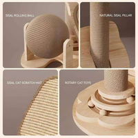Tour d'arbre à chat en bois en forme de chat, avec griffoir en sisal et perchoir en peluche, vente en gros d'usine pour magasins d'animaux, approvisionnement en vrac transfrontalier