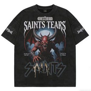 T-shirts Streetwear Personnalisés Imprimés DTG, Coupe Boxy Oversize, 100% Coton 300 g/m², Effet Délavé Acide, Motifs Manga - Product Image 1