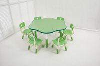 Tables et chaises rondes réglables ignifuges pour enfants de maternelle, motif fleur de prunier, pour l'éducation préscolaire et le graffiti