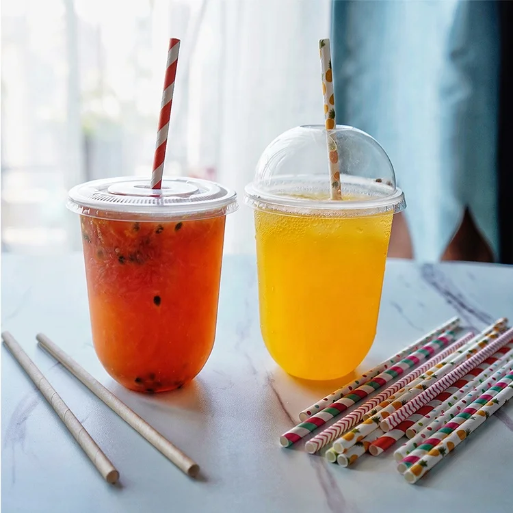 Food Grade Biodegradable Flat Mouth Thicken Paper Straw for Bubble Tea