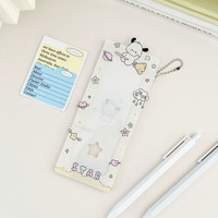Porte-cartes en acrylique à quatre carrés pour chiot mignon Porte-clés Kpop