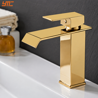 Robinet de lavabo cascade commercial monocommande chaud/froid pour projets hôteliers et d'appartements
