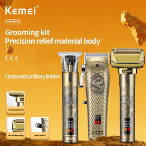 Kemei Max Km-8542 Pro siêu sang trọng Hộp Quà Tặng conbenated tóc Clipper thợ cắt tóc tông đơ râu cạo râu điện đầu làm sạch 3in1 Bộ - Product Image 6
