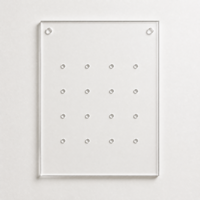 Présentoir mural personnalisé en acrylique transparent pour boucles d'oreilles, 16 trous, grille 4x4, organisateur de bijoux, impression UV, logo OEM, vitrine de vente au détail