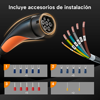 Nouveau câble de charge à extrémité ouverte Type 2 11kW/3 phases/16A/10m – Remplacement pour borne de recharge murale et station de charge