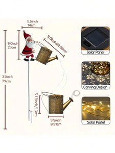 Lámpara Solar LED IP65 para Exteriores, Jardín, Césped, Estaca, Decoración Navideña con Forma de <span class=keywords><strong>Regadera</strong></span> de Santa Claus, Cuerpo de Hierro - Product Image 4