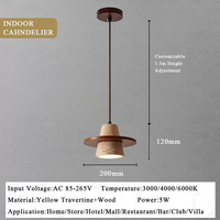 Luminaires suspendus uniques en pierre de travertin jaune d'inspiration nordique Bauhaus, luminaires suspendus modernes pour restaurant, lampe de chevet