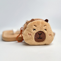 Porte-clés en peluche Capybara mignon et créatif avec fermeture éclair en plastique, petit sac à monnaie, étui pour écouteurs et rouge à lèvres, idéal pour les cadeaux