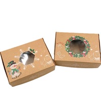 Nouveau style transparent boîte-cadeau de Noël créativité boîte de papier kraft pour bonbons biscuit gâteau personnalisé en gros boîte-cadeau emballage