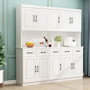 Freestanding Pantry Storage Cabinet with Glass Doors odern Sideboard Buffet Cabinet Wood Cupboard Living Room Dinning room