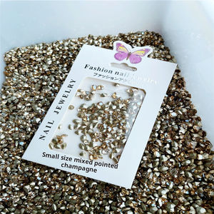 Mini bijoux en verre <span class=keywords><strong>strass</strong></span> pour ongles, 100 pièces/sac, paillettes, cristal, diamant, nail art, décoration DIY, nouveauté - Product Image 2