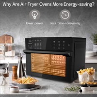 Friteuse à air sans huile de grande capacité Pizza Steak Cuiseur à poulet Four à pain électrique multifonctionnel à écran tactile Friteuse à air