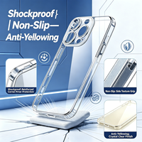 Casing HP TPU Transparan Anti-Slip Anti-Kuning Tahan Banting 360 Derajat Presisi untuk 16 15 Pro Max Slim Lembut