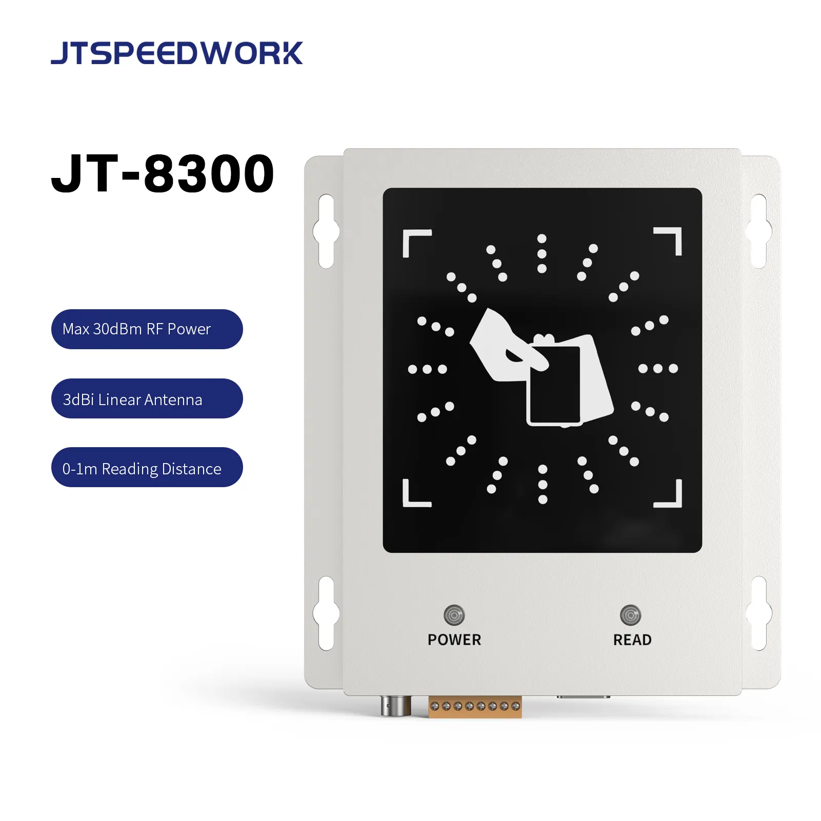 JT-8300 industriel 860-960MHz UHF RFID lecteur de bureau fabrication UHF RFID 9dbi lecteur intégré