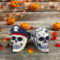 Décoration d'Halloween Accessoires Oeuvre Artisanale Mini Squelette Figurine Résine Crâne de Sucre Statue Décor