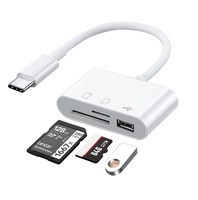 Lector de Tarjetas 3 en 1 Tipo C con Adaptador USB OTG para iPhone 14/13/11/12/X Pro, para Cámara de Cobre Puro