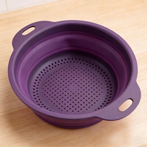 Panier égouttoir pliable en silicone, filtre à eau télescopique multifonctionnel pour cuisine domestique, idéal pour le lavage des légumes et des aliments - Product Image 6