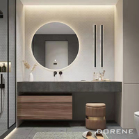 2023 Dorene Designer italien flottant libre chêne blanc Canada armoire de toilette petite vanité de salle de bain avec lavabo