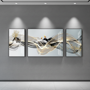 Cuadro <span class=keywords><strong>de</strong></span> <span class=keywords><strong>arte</strong></span> mural <span class=keywords><strong>de</strong></span> porcelana <span class=keywords><strong>de</strong></span> cristal con impresión digital <span class=keywords><strong>de</strong></span> pintura al óleo creativa, diseño abstracto <span class=keywords><strong>de</strong></span> ciervo, con marco para decoración moderna del hogar - Product Image 1