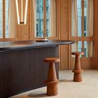 Tabouret en bois massif, style médiéval rétro, chaise de bar créative, géométrique, moderne, pour la maison, l'hôtel, le club, le restaurant, le salon