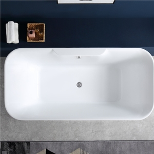 Bañera acrílica rectangular independiente con esquinas redondeadas, de alta resistencia, antiamarilleo, todo en uno, para spa y hidromasaje. - Product Image 4