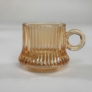 Taza de Café Creativa de Vidrio Ámbar de Boca Ancha de 150 ml con Asa, Impresión Serigrafiada, Fácil de Abrir, para Té de la Tarde y Bebidas Energéticas - Product Image 1