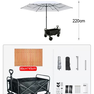Carrito de Playa Plegable Resistente con Ruedas Grandes, Carro de Camping para Arena, Vagón Plegable de Gran Capacidad para Compras y Sombrillas - Product Image 3